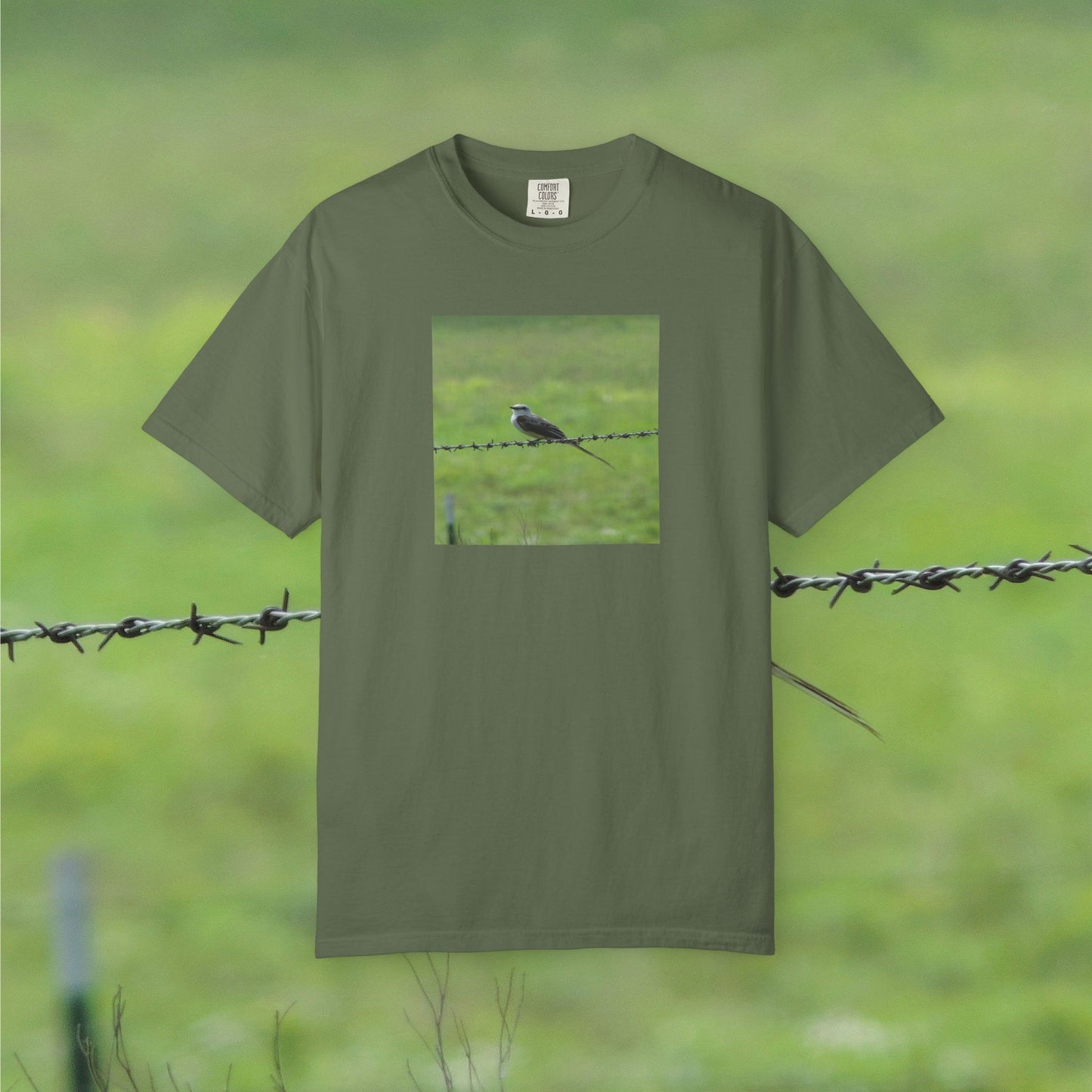 THE RESILIENCE OF A BIRD ON BARBWIRE ALBUM COVER TEE
