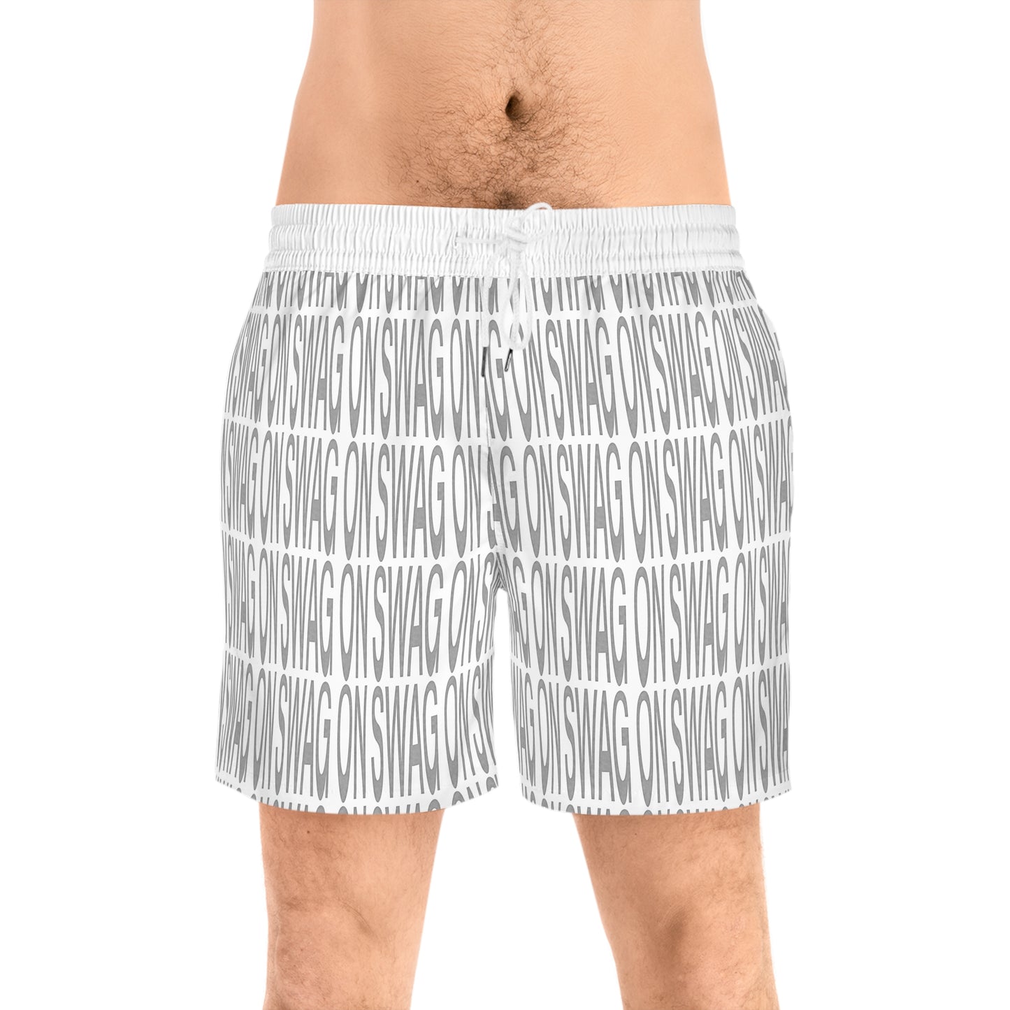 SWAG ON Mid-Length Swim Shorts (White)