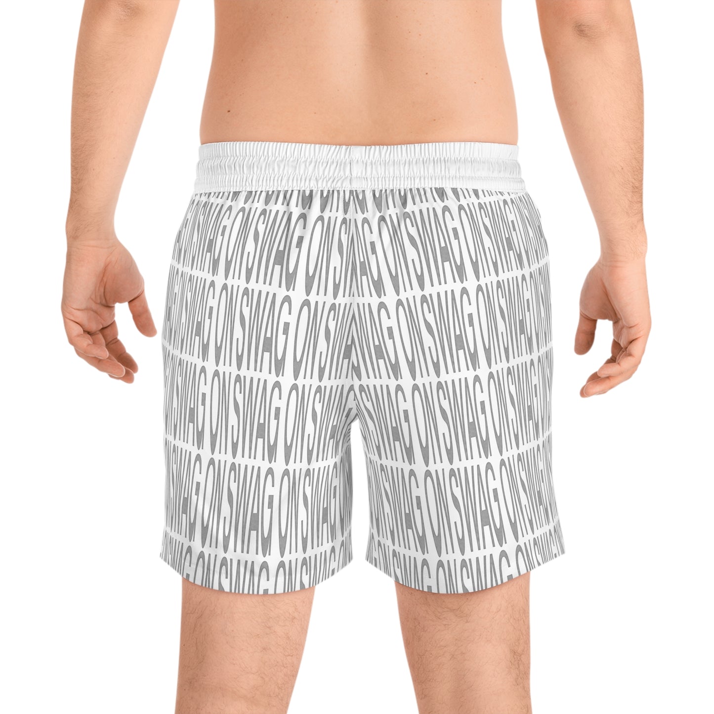 SWAG ON Mid-Length Swim Shorts (White)