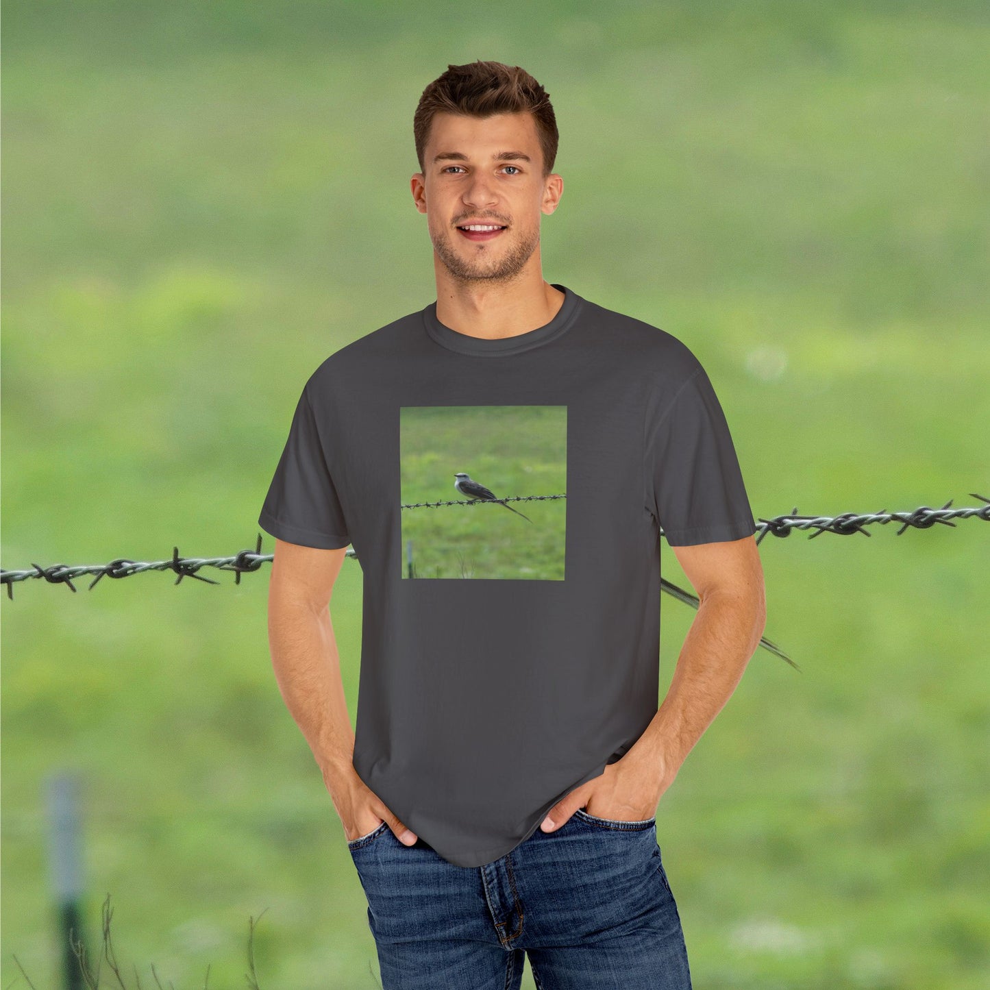 THE RESILIENCE OF A BIRD ON BARBWIRE ALBUM COVER TEE