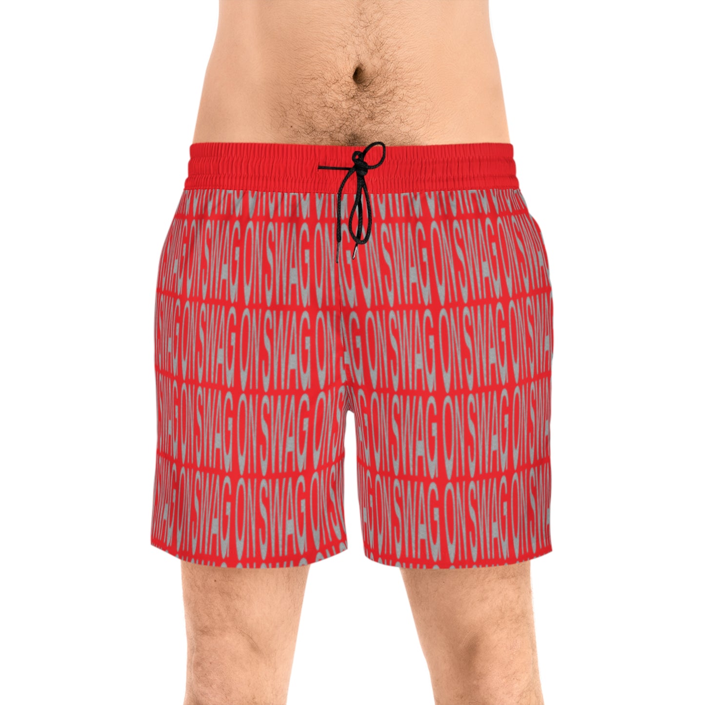 SWAG ON Mid-Length Swim Shorts (Red)