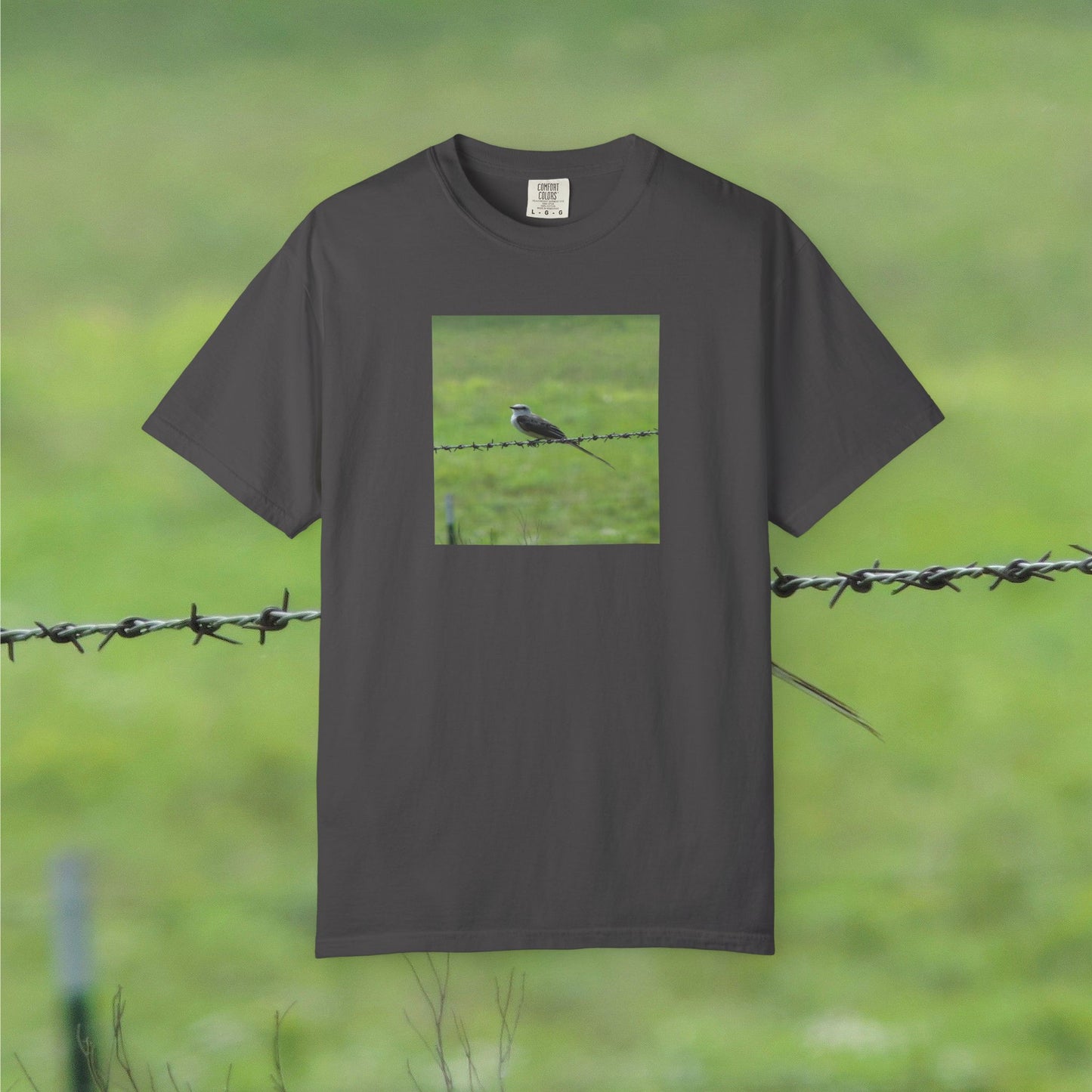 THE RESILIENCE OF A BIRD ON BARBWIRE ALBUM COVER TEE