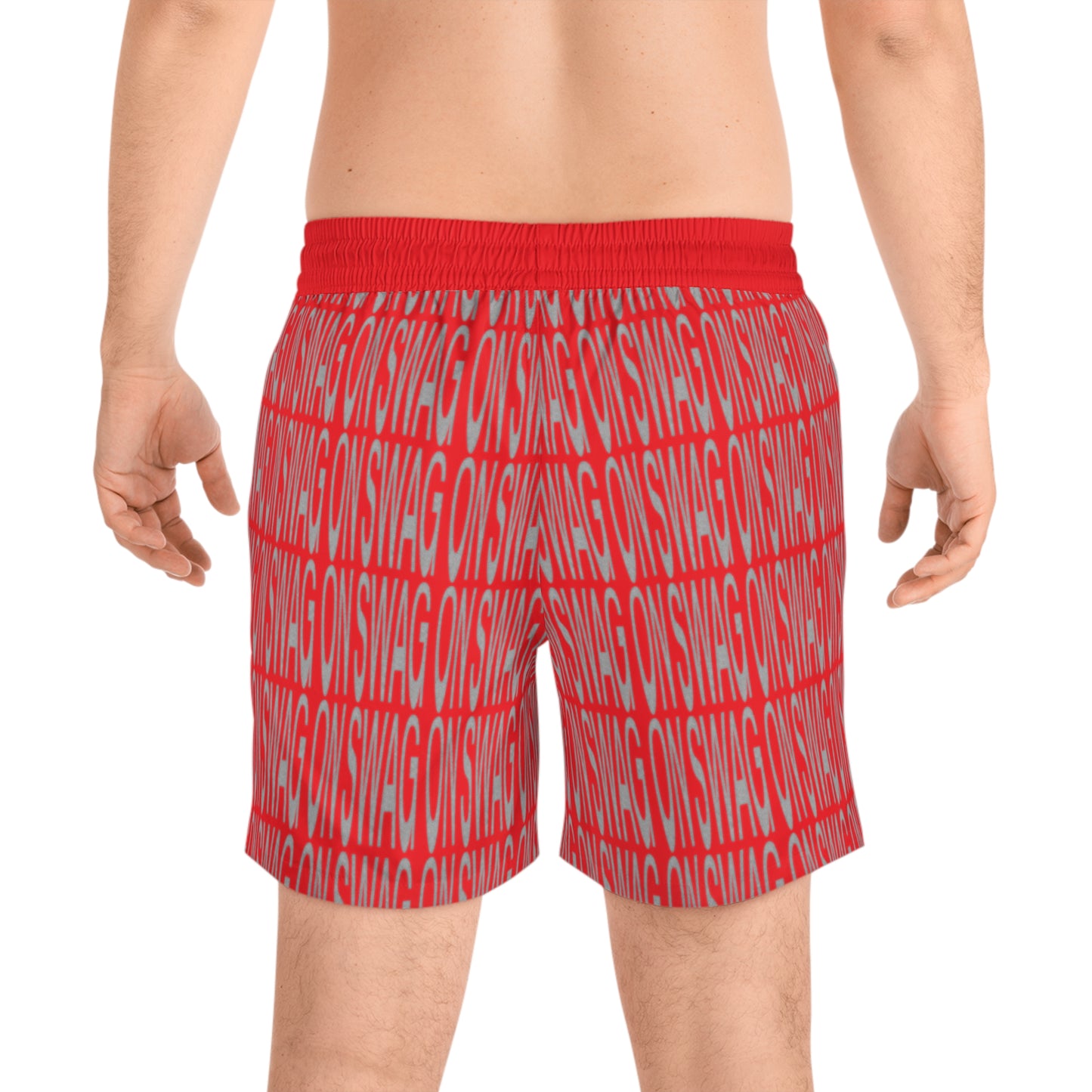 SWAG ON Mid-Length Swim Shorts (Red)