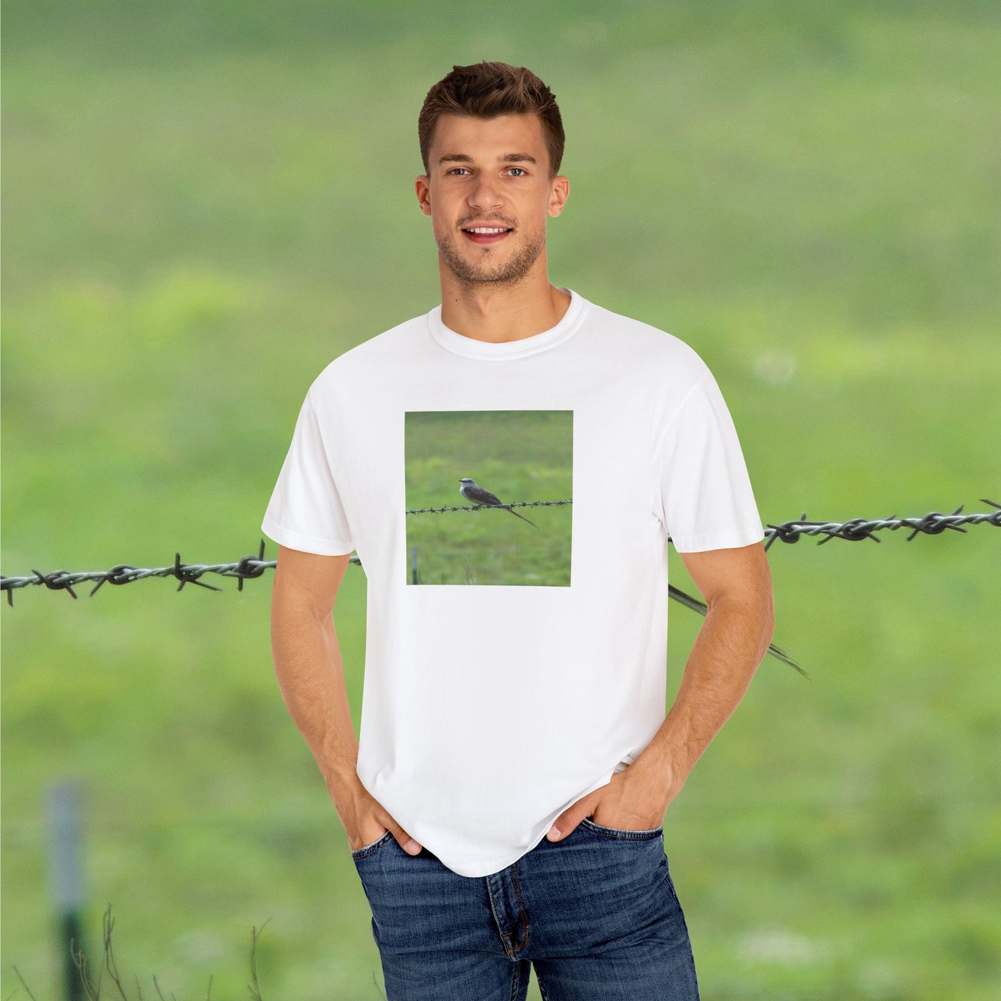 THE RESILIENCE OF A BIRD ON BARBWIRE ALBUM COVER TEE