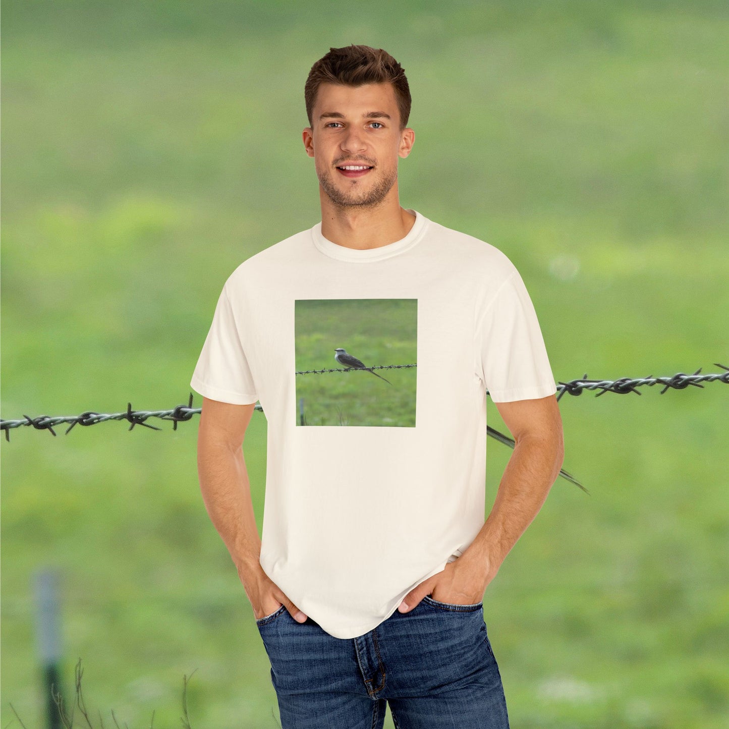 THE RESILIENCE OF A BIRD ON BARBWIRE ALBUM COVER TEE