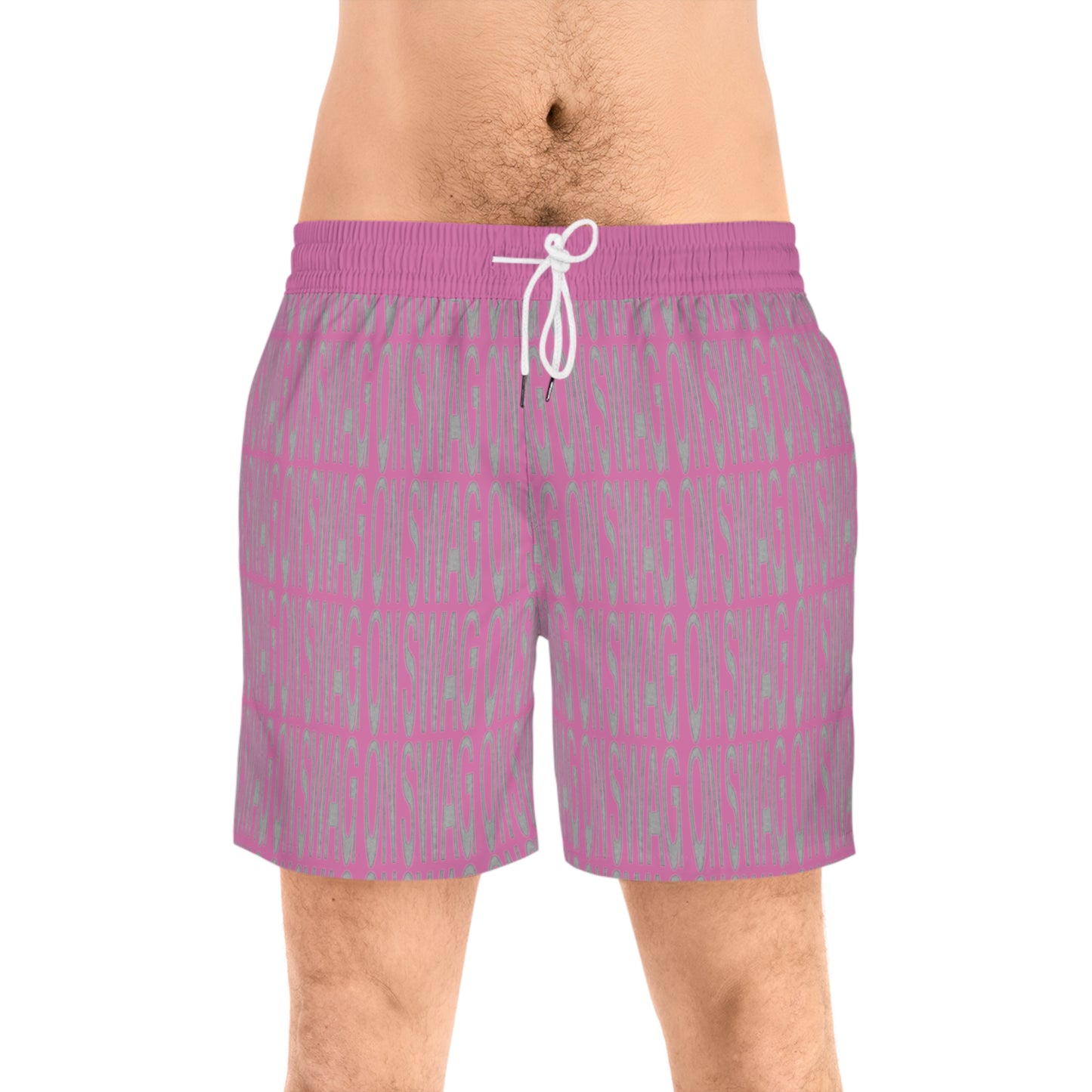 SWAG ON Mid-Length Swim Shorts (Pink)
