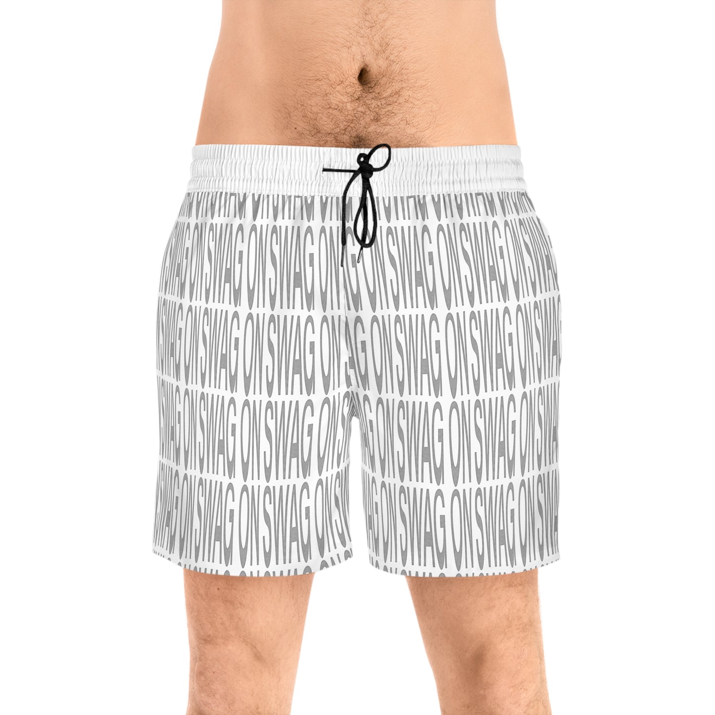 SWAG ON Mid-Length Swim Shorts (White)