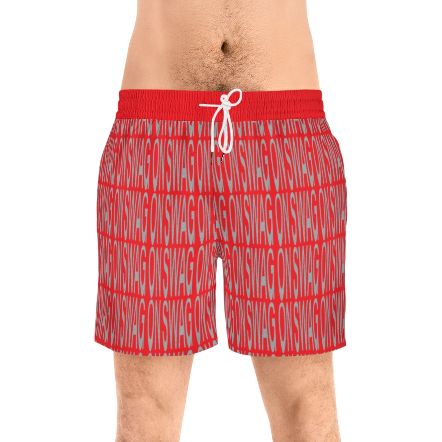 SWAG ON Mid-Length Swim Shorts (Red)