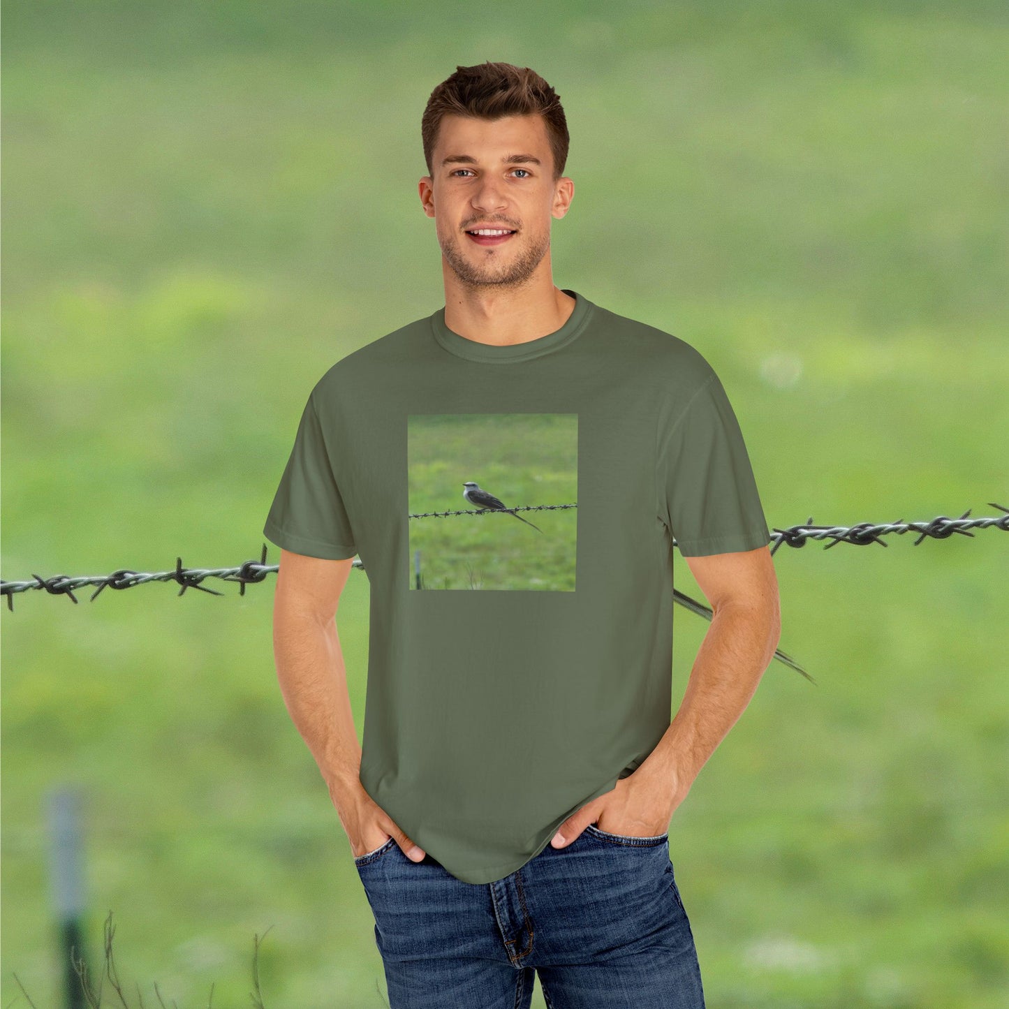 THE RESILIENCE OF A BIRD ON BARBWIRE ALBUM COVER TEE