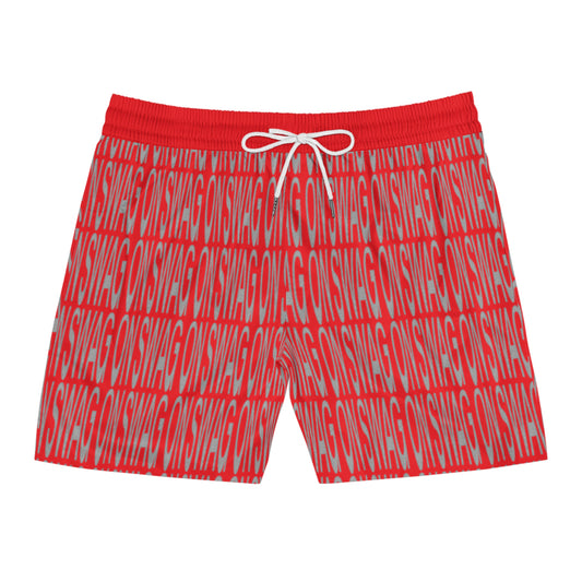SWAG ON Mid-Length Swim Shorts (Red)