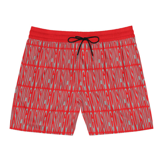 SWAG ON Mid-Length Swim Shorts (Red)