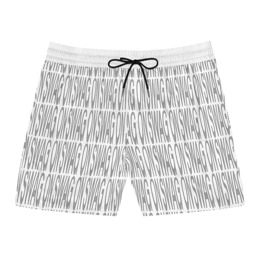 SWAG ON Mid-Length Swim Shorts (White)